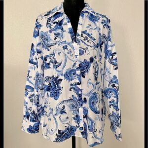 NWT Zara Printed Poplin Shirt
